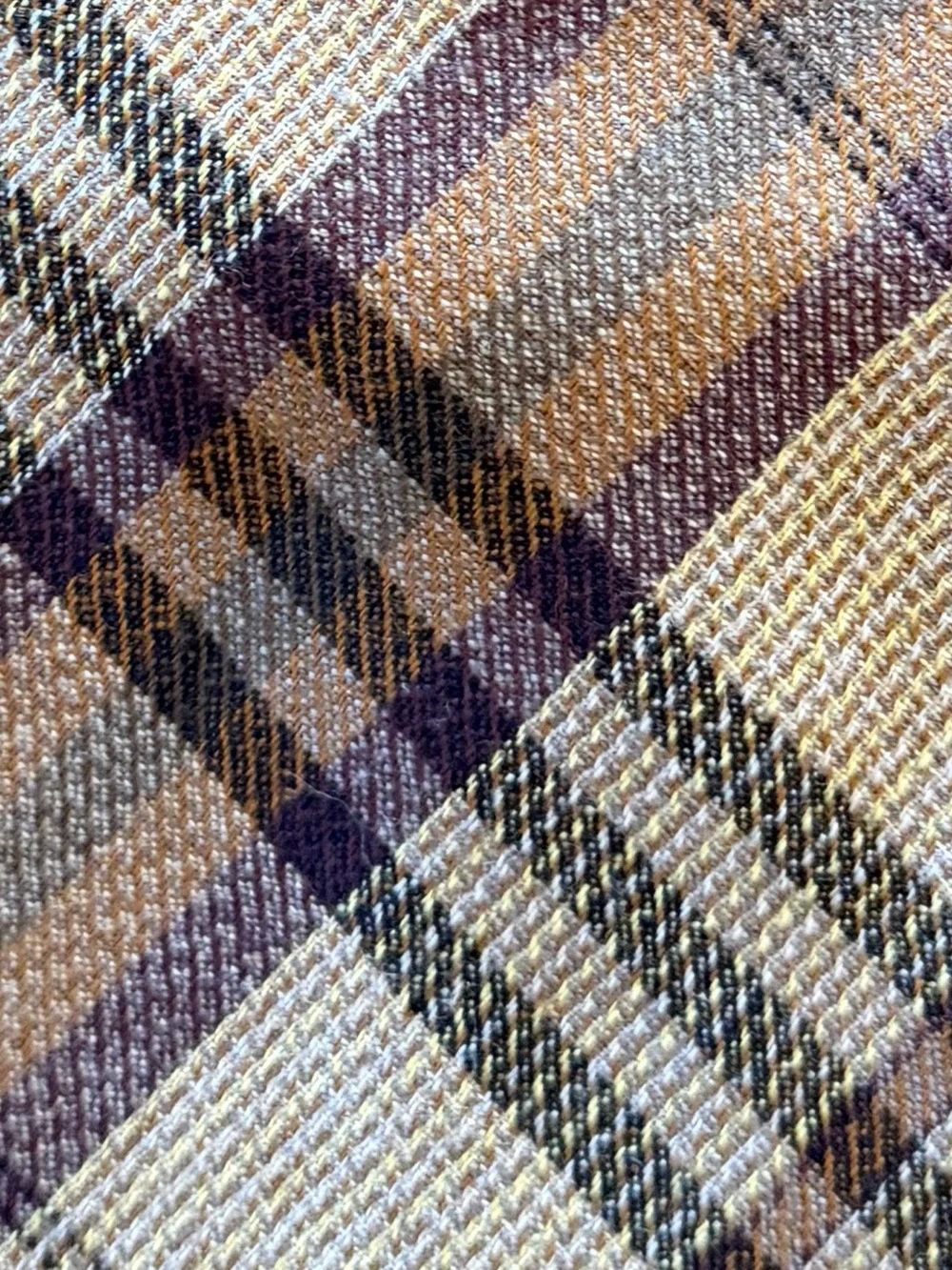 Men's Plaid Wool Tie in Beige and Brown